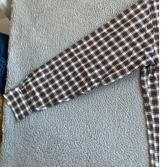 Brooks Brothers 346 Button Shirt Large No Iron Plaid Long Sleeve Red Lightweight - Picture 4 of 16